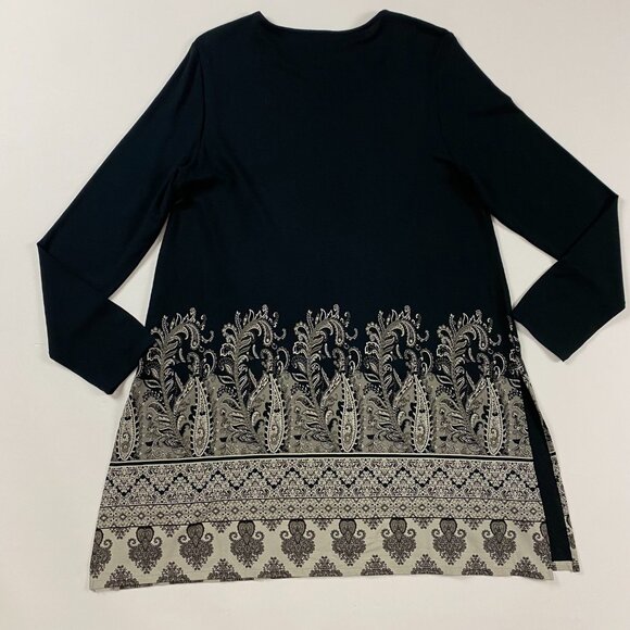 NWOT J. Jill Wearever Collection Long Sleeve Paisley Border Tunic Top Blouse M - Picture 8 of 16